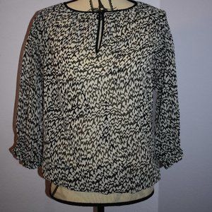 Black and White Patterned Blouse